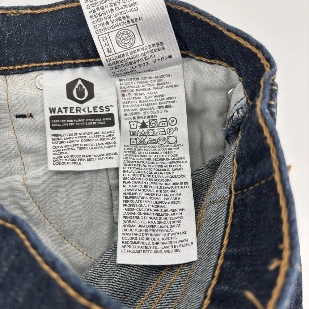 Levis 541 Dark Wash Straight Leg Blue Denim Jeans Mens 34x32 Cotton Blend